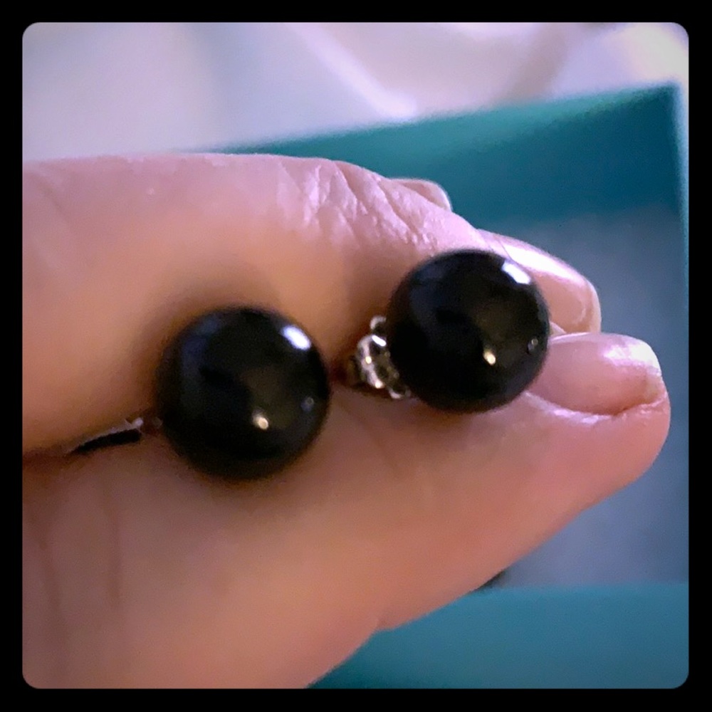 AUTHENTIC Tiffany Black Onyx Earrings